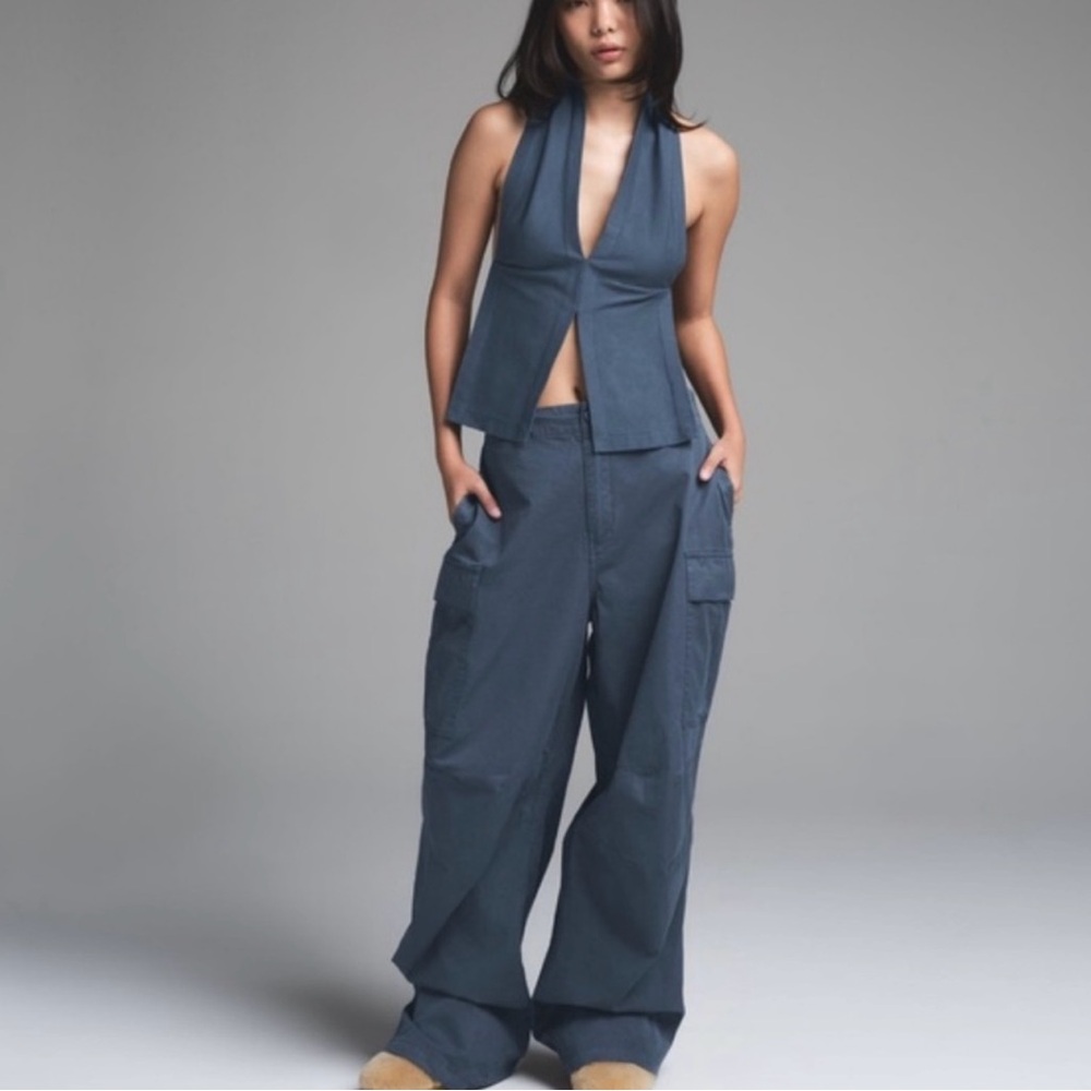 SKIMS Charcoal Wide Leg Jumpsuit